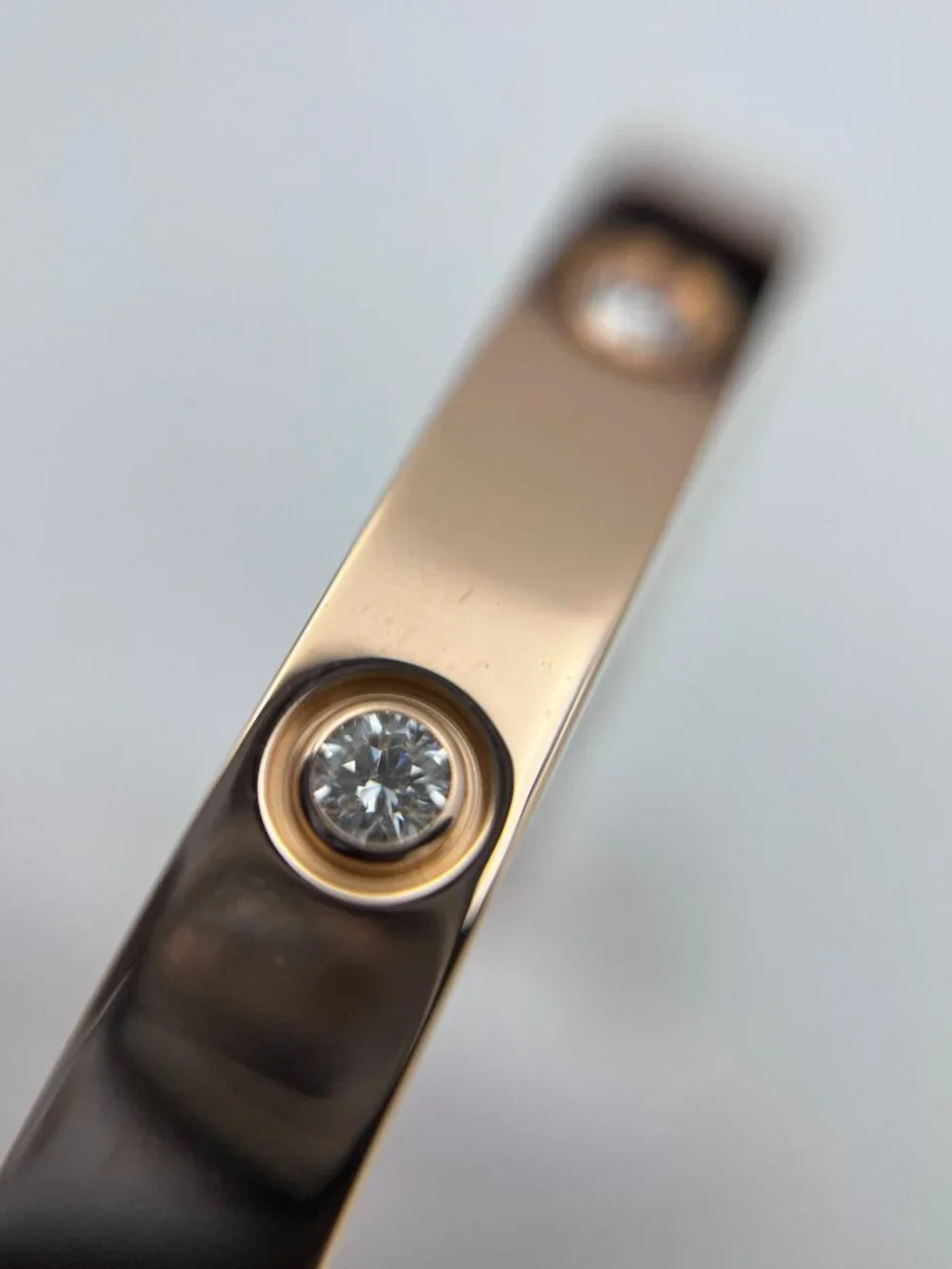 Cartier Love Bracelet Classic Model 10 Diamond 18K Rose Gold Size 17